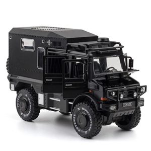 ماشین اسباب بازی بنز ارتشی مشکی طرح نفربر جنگی مدل یونیماگ Unimog. 1:24 Car Model_اسباب بازی